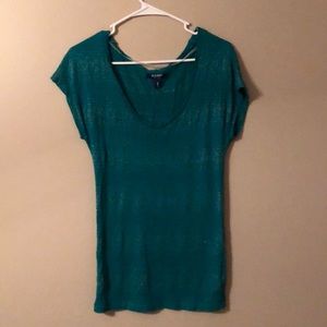 Old Navy green & sparkle flowy top